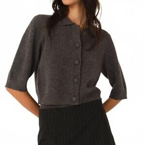 NEW THE GARMENT como short cardigan in grey melange